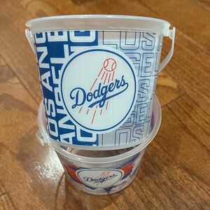 Los Angeles Dodgers Plastic Buckets x 2 set